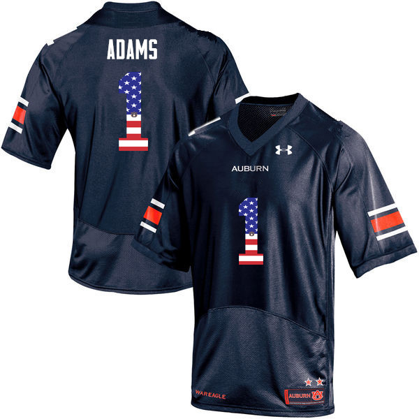 Men #1 Montravius Adams Auburn Tigers USA Flag Fashion College Football Jerseys-Navy